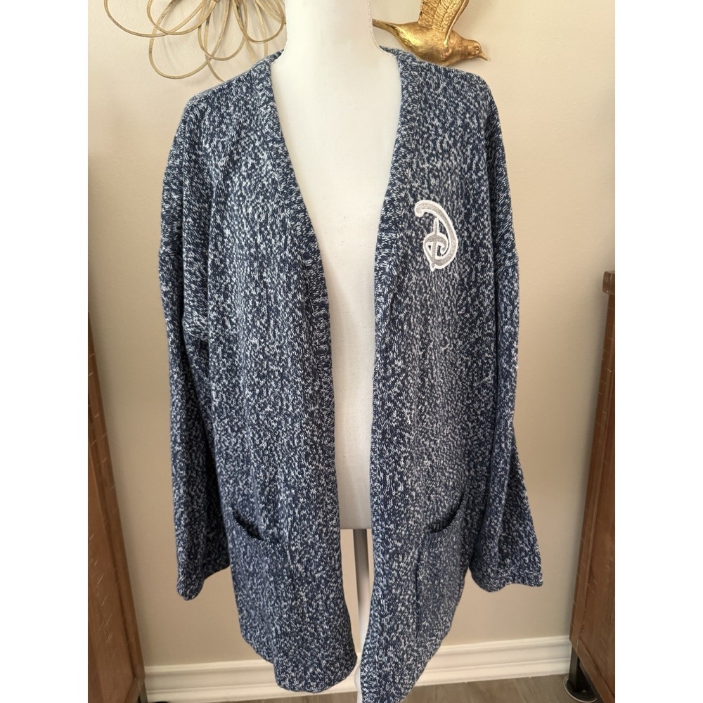 Disney Her Universe Blue Marled Open Front Cardigan Sweater 2 Plus Size